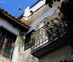 The balcony of the apartment from the internal courtyard